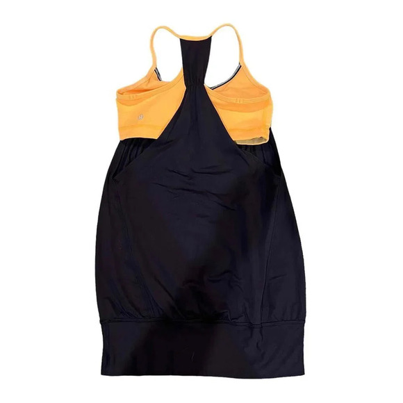 Lululemon Women's 4 No Limits Tank Top - Black Swan / Creamsicle Pop - Picture 11 of 13